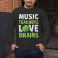 Music Teachers Love Brains Cute Teaching Halloween Men's Long Sleeve T-Shirt, funny design