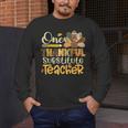 One Thankful Substitute Teacher Turkey Leopard Thanksgiving For Men Women Men's Long Sleeve T-Shirt, funny design One Thankful Substitute Teacher Turkey Leopard Thanksgiving For Men Women Men's Long Sleeve T-Shirt, funny design