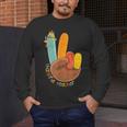 One Thankful Teacher Thanksgiving Turkey Peace Hand Sign Men's Long Sleeve T-Shirt, funny design One Thankful Teacher Thanksgiving Turkey Peace Hand Sign Men's Long Sleeve T-Shirt, funny design