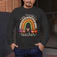 One Thankful Teacher Thanksgiving Turkey Rainbow Fall Men's Long Sleeve T-Shirt, funny design One Thankful Teacher Thanksgiving Turkey Rainbow Fall Men's Long Sleeve T-Shirt, funny design