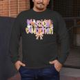 Physical Education Halloween Bow Checkered Teacher Ghost PE Men's Long Sleeve T-Shirt, funny design