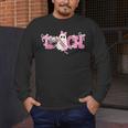 Pink Ghost Teach Halloween Teacher In Spooky Season Men's Long Sleeve T-Shirt, funny design
