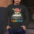 Pirate Teacher Halloween Skull Adult Men's Long Sleeve T-Shirt, funny design Pirate Teacher Halloween Skull Adult Men's Long Sleeve T-Shirt, funny design