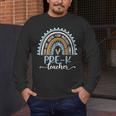 Pre-K Teacher Leopard Boho Rainbow Back To School Men's Long Sleeve T-Shirt, funny design Pre-K Teacher Leopard Boho Rainbow Back To School Men's Long Sleeve T-Shirt, funny design