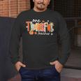 Preppy One Thankful Teacher Coquette Thanksgiving Teacher Men's Long Sleeve T-Shirt, funny design