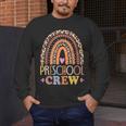 Preschool Crew Cute Leopard Rainbow Back To School Teachers Men's Long Sleeve T-Shirt, funny design Preschool Crew Cute Leopard Rainbow Back To School Teachers Men's Long Sleeve T-Shirt, funny design