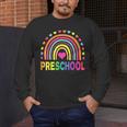Preschool Rainbow Girls Boys Kids Teacher Back To School Men's Long Sleeve T-Shirt, funny design