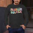 Problem Solver School Work Staff Front Desk Teacher Men's Long Sleeve T-Shirt, funny design Problem Solver School Work Staff Front Desk Teacher Men's Long Sleeve T-Shirt, funny design
