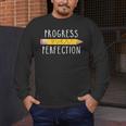 Progress Over Perfection Motivational Teacher Tee Men's Long Sleeve T-Shirt, funny design Progress Over Perfection Motivational Teacher Tee Men's Long Sleeve T-Shirt, funny design