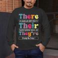 There Their They'Re English Teacher Grammar Memes Men's Long Sleeve T-Shirt, funny design