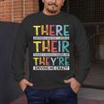 There Their They’Re Grammar Joke For English Teacher Student Men's Long Sleeve T-Shirt, funny design