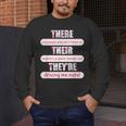 There Their They'Re Teacher English Grammar Police Men's Long Sleeve T-Shirt, funny design
