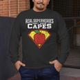 Real Superheroes Don't Wear Capes Teacher Shirt Teaching Te Men's Long Sleeve T-Shirt, funny design