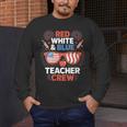 Red & Blue Teacher Crew Shirt 4th Of July Sunglasses Men's Long Sleeve T-Shirt, funny design Red & Blue Teacher Crew Shirt 4th Of July Sunglasses Men's Long Sleeve T-Shirt, funny design