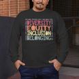 Retro Diversity Equity Inclusion Belonging DEIB Teacher Men's Long Sleeve T-Shirt, funny design Retro Diversity Equity Inclusion Belonging DEIB Teacher Men's Long Sleeve T-Shirt, funny design