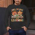 Retro Fall In Love With Learning Autumn Pumpkin Teacher Kids Men's Long Sleeve T-Shirt, funny design Retro Fall In Love With Learning Autumn Pumpkin Teacher Kids Men's Long Sleeve T-Shirt, funny design