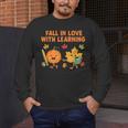 Retro Fall In Love With Learning Autumn Pumpkin Teacher Men's Long Sleeve T-Shirt, funny design Retro Fall In Love With Learning Autumn Pumpkin Teacher Men's Long Sleeve T-Shirt, funny design
