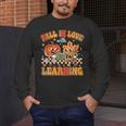 Retro Fall In Love With Learning Autumn Pumpkin Teachers Men's Long Sleeve T-Shirt, funny design Retro Fall In Love With Learning Autumn Pumpkin Teachers Men's Long Sleeve T-Shirt, funny design