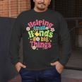 Retro Helping Small Hands Do Big Things Teacher Appreciation For Men Women Men's Long Sleeve T-Shirt, funny design Retro Helping Small Hands Do Big Things Teacher Appreciation For Men Women Men's Long Sleeve T-Shirt, funny design