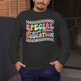 Retro Special Education Squad Groovy Dream Team SPED Teacher Men's Long Sleeve T-Shirt, funny design
