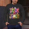 Retro Trick Or Teach Leopard Ghost Halloween Spooky Teacher Men's Long Sleeve T-Shirt, funny design Retro Trick Or Teach Leopard Ghost Halloween Spooky Teacher Men's Long Sleeve T-Shirt, funny design