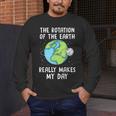 Rotation Of The Earth Makes My Day Science Teacher Earth Day Men's Long Sleeve T-Shirt, funny design Rotation Of The Earth Makes My Day Science Teacher Earth Day Men's Long Sleeve T-Shirt, funny design