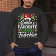 Santa's Favorite Dance Teacher Shirt Christmas Pajama Men's Long Sleeve T-Shirt, funny design