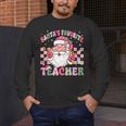 Santa's Favorite Teacher Groovy Christmas Teacher Boys Girls Men's Long Sleeve T-Shirt, funny design