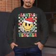 Santas Favorite Teacher Retro Groovy Smile Face Christmas Men's Long Sleeve T-Shirt, funny design Santas Favorite Teacher Retro Groovy Smile Face Christmas Men's Long Sleeve T-Shirt, funny design