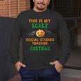 My Scary Social Studies Teacher Costume Halloween Men Women Men's Long Sleeve T-Shirt, funny design My Scary Social Studies Teacher Costume Halloween Men Women Men's Long Sleeve T-Shirt, funny design