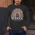 School Psych Teacher School Psychologist Leopard Rainbow Men's Long Sleeve T-Shirt, funny design School Psych Teacher School Psychologist Leopard Rainbow Men's Long Sleeve T-Shirt, funny design
