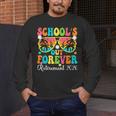 School's Out Forever Retirement 2026 Retro Retired Teacher Men's Long Sleeve T-Shirt, funny design