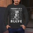 Schrodinger's Cat Dead And Alive Physics Teacher Men's Long Sleeve T-Shirt, funny design