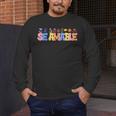 Se Amable Be Kind In Spanish Groovy Teacher Flowers Men's Long Sleeve T-Shirt, funny design Se Amable Be Kind In Spanish Groovy Teacher Flowers Men's Long Sleeve T-Shirt, funny design