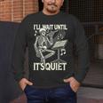 Skeleton Music Teacher I'Ll Wait Until It's Quiet Men's Long Sleeve T-Shirt, funny design