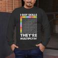 I Got Skills They'Re Multiplying Nerd Math Teacher Men's Long Sleeve T-Shirt, funny design I Got Skills They'Re Multiplying Nerd Math Teacher Men's Long Sleeve T-Shirt, funny design