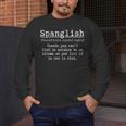Spanglish Definition Spanish Teacher Bilingual Maestra Men's Long Sleeve T-Shirt, funny design