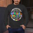 Special Education Teacher SPED Squad Team Kids Men Groovy Men's Long Sleeve T-Shirt, funny design