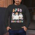 SPED Boo Crew Halloween Floral Ghost Special Ed SPED Teacher For Men Women Kids Men's Long Sleeve T-Shirt, funny design