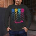 SPED Squad Proud Special Education Para Teacher Colorful Men's Long Sleeve T-Shirt, funny design SPED Squad Proud Special Education Para Teacher Colorful Men's Long Sleeve T-Shirt, funny design