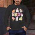 SPED Teacher Halloween Spooky Special Education Team Men Women Kids Men's Long Sleeve T-Shirt, funny design