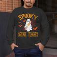 Spooky Science Teacher Ghost Halloween School Women Men's Long Sleeve T-Shirt, funny design