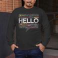 Start With Hello Different World Language Learning Teacher Men's Long Sleeve T-Shirt, funny design Start With Hello Different World Language Learning Teacher Men's Long Sleeve T-Shirt, funny design
