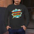 Superhero Teacher Retro Comic Teaching Superpower Men's Long Sleeve T-Shirt, funny design