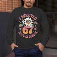 I Survived 67 Days Of School Groovy Retro Teachers Girls Men's Long Sleeve T-Shirt, funny design I Survived 67 Days Of School Groovy Retro Teachers Girls Men's Long Sleeve T-Shirt, funny design