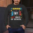 I Survived 67 Days Of School 67 Teacher Squad Matching Men's Long Sleeve T-Shirt, funny design