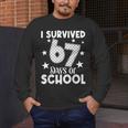 I Survived 67 Days Of School Teachers Students Men's Long Sleeve T-Shirt, funny design I Survived 67 Days Of School Teachers Students Men's Long Sleeve T-Shirt, funny design