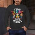 I Teach 2nd Grade Superheroes Back To School Teacher Men Women Girls Kids Men's Long Sleeve T-Shirt, funny design