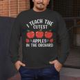 I Teach The Cutest Apples In The Orchard Cute Fall Teacher Men's Long Sleeve T-Shirt, funny design
