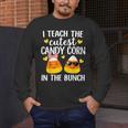 I Teach The Cutest Candy Corn In The Bunch Teacher Halloween Men's Long Sleeve T-Shirt, funny design I Teach The Cutest Candy Corn In The Bunch Teacher Halloween Men's Long Sleeve T-Shirt, funny design